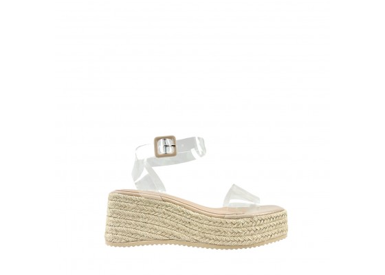 Sandalia Alpargata Plataforma Transparente